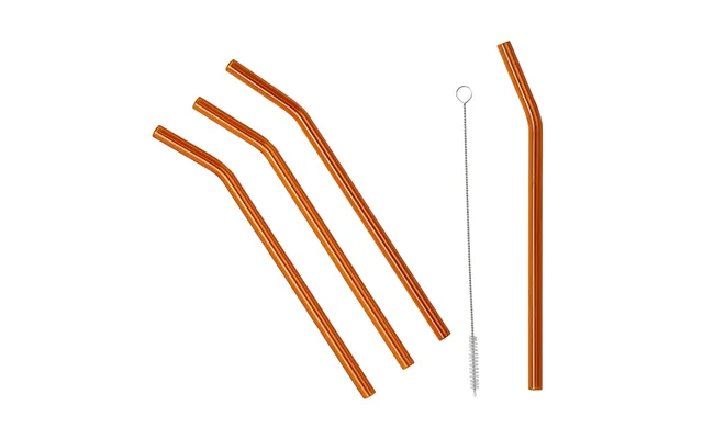 Broste Copenhagen Malle Straw 4-pack Brown