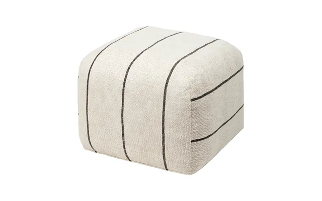 Broste Copenhagen Sigrid Pouf Light Beige-black - 50x50 Cm