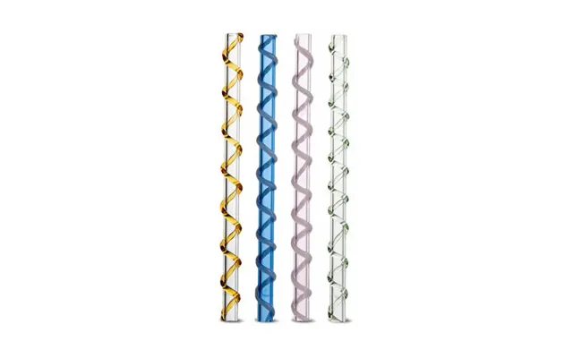 Byon Celebrate Straws 4-pack Blue-amber-pink-green