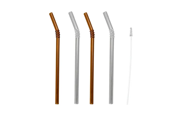 Byon Smile Straws 4-pack Clear-brown