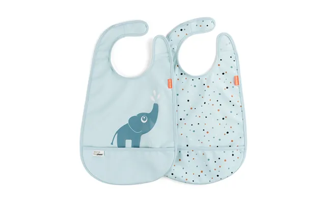 Done By Deer Elphee Bib With Velcro 2-pack Blue