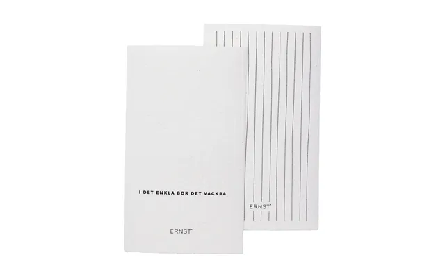 Ernst Ernst Dishcloth Quote Striped 2-pack White