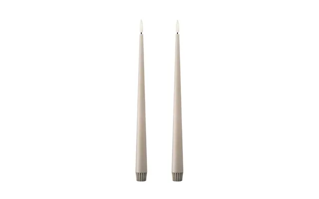 Ester & Erik Ester & Erik Taper Candle Led 2-pack 22 Linen Grey - 30 Cm