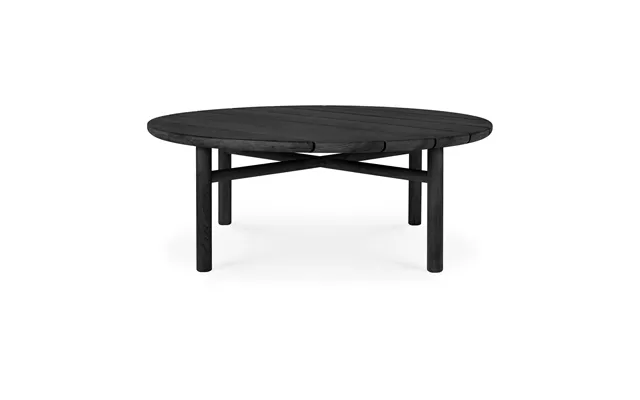 Ethnicraft Quatro Outdoor Coffee Table Black Stained Teak Ø95 Cm