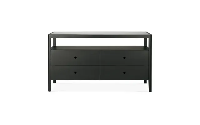 Ethnicraft Spindle Dresser Black Lacquered Oak - 4 Drawers