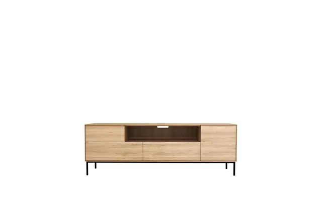 Ethnicraft Whitebird Media Cabinet 180 Cm Oak Wax Oil-black Metal