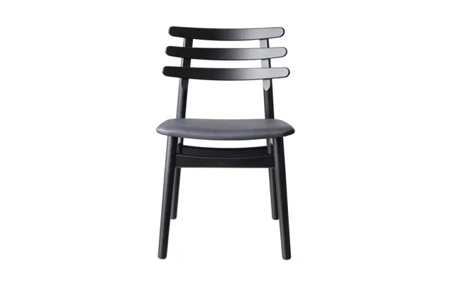 Fdb Møbler J48 Chair Oak Black Painted-black Leather