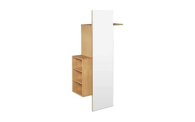 Ferm Living Bon Hallway Cabinet Coat Rack With Mirror Oiled Oak