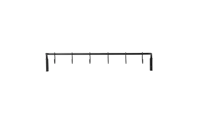 Ferm Living Kitchen Rod With 6 Hooks Black Brass