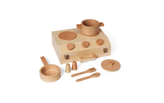Ferm Living Toro Suitcase Kitchen Cooking Set For Children Natural
