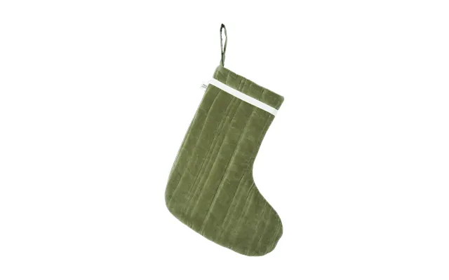 Ferm Living Vari Quilted Christmas Stocking Velvet-khaki