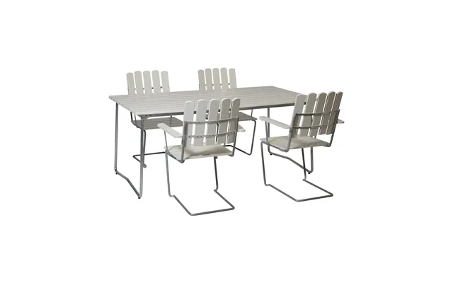 Grythyttan Stålmöbler Grythyttan Dining Set White B31 170 Cm 4pcs A2