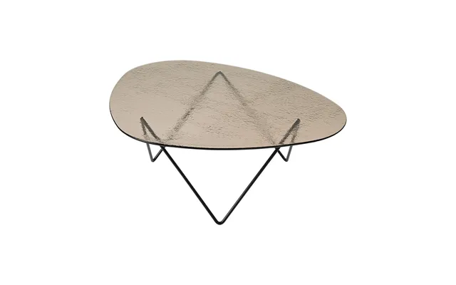Gubi Pedrera Sofa Table Black Semi-matte Bronze Textured Glass