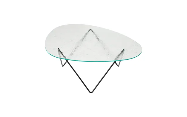 Gubi Pedrera Sofa Table Black Semi-matte Structured Glass Transparent