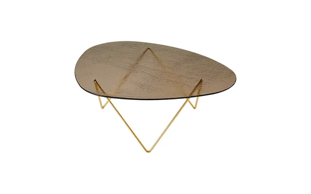 Gubi Pedrera Sofa Table Semi-matte Brass Structured Glass Bronze