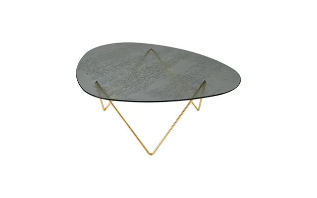 Gubi Pedrera Sofa Table Semimatt Brass-structured Glass Smoke