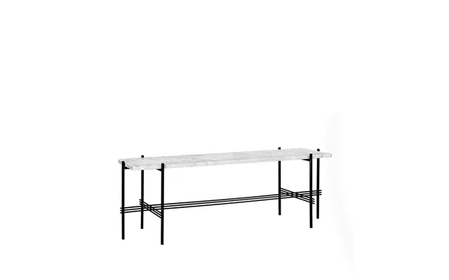 Gubi Ts Console 1 Console Table Marble White - Black Lacquered Stand