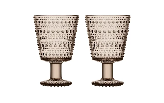 Iittala Kastehelmi Drinking Glass With Stem 26 Cl 2-pack Linnen