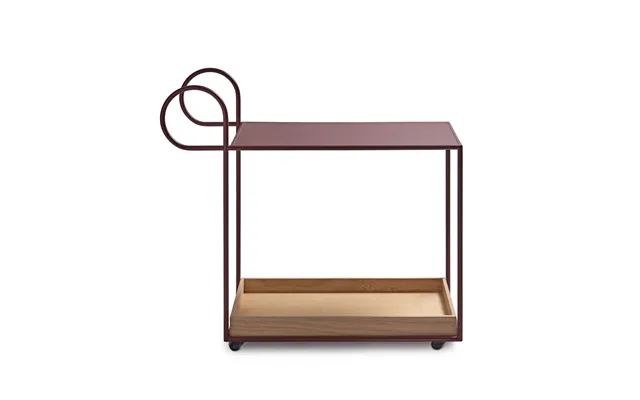 Klong Julius Serving Trolley Red - Oak Tray