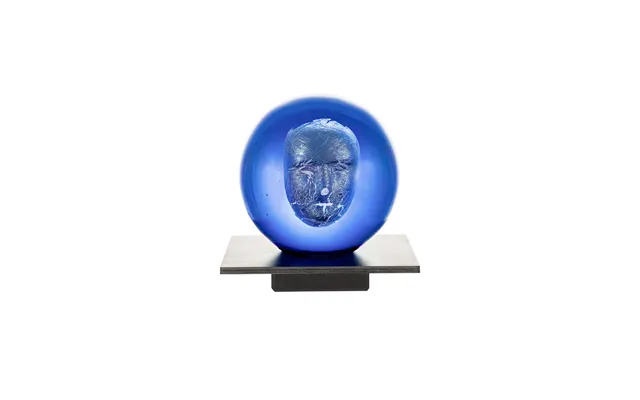 Kosta Boda Bv Headman Glass Sculpture Blue