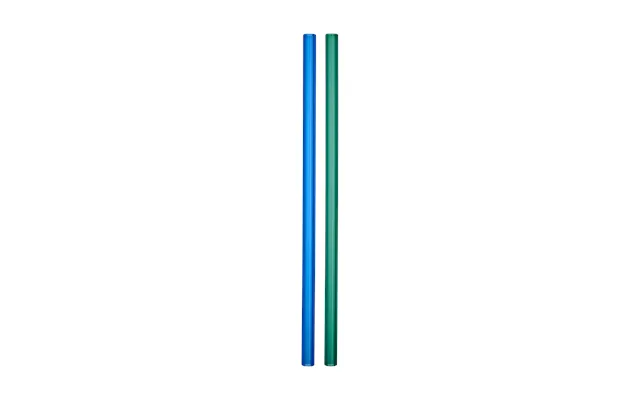 Kosta Boda Sipsavor Straws 200 Mm 2-pack Blue-green