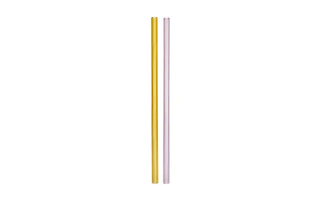 Kosta Boda Sipsavor Straws 200 Mm 2-pack Pink-yellow