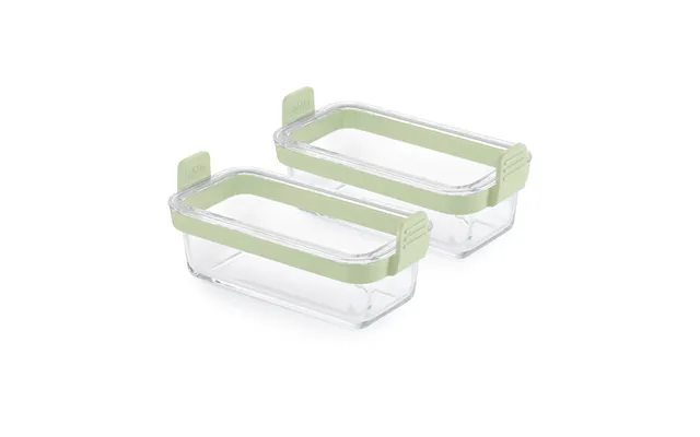 Lékué Lékué Air Fryer Rectangular Glass Dish 2-pack Transparent