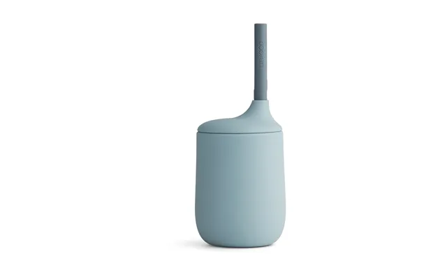 Liewood Ellis Sippy Cup With Straw 23 Cl Sea Blue-blue Wave Mix