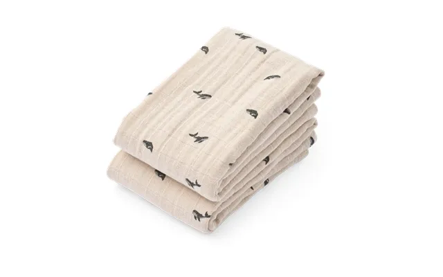 Liewood Lewis Muslin Blanket 2-pack 65x65 Cm Mini Whale-sandy