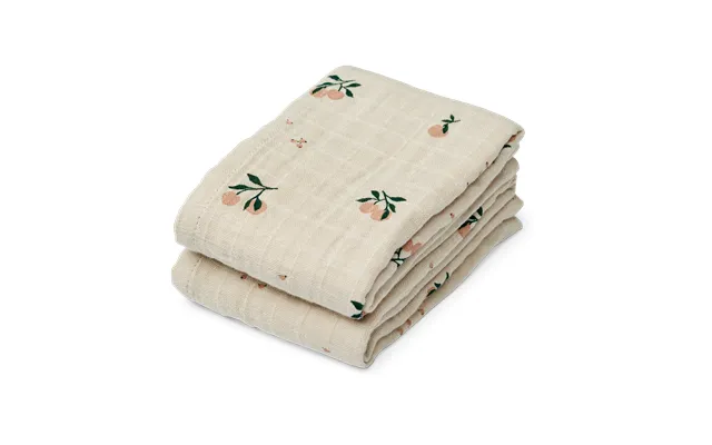 Liewood Lewis Muslin Blanket 2-pack 65x65 Cm Peach-sea Shell Mix