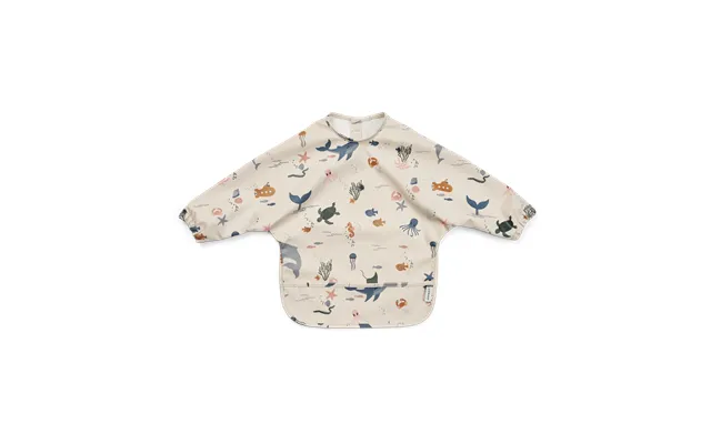 Liewood Merle Bib With Sleeve Sea Creature-sandy