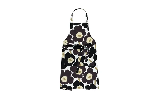 Marimekko Pieni Unikko Apron White-dark Grey-beige