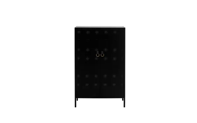 Maze Francis Cabinet Black. Black Leather
