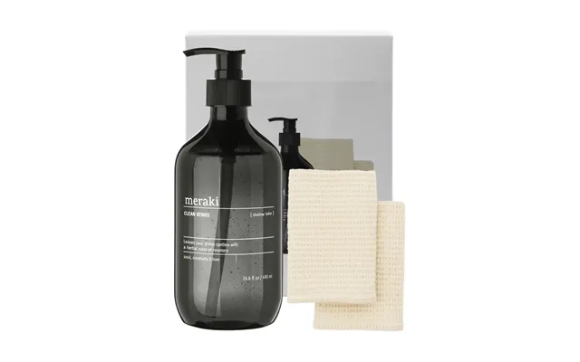 Meraki Meraki Gift Set Dish Soap And Dishcloth 3 Pieces Shadow Lake