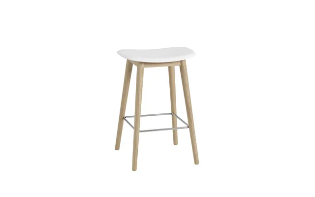 Muuto Fiber Counter Stool 65 Cm White - Oak Legs