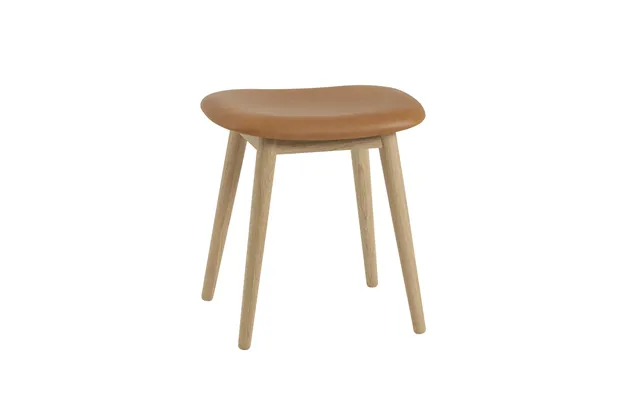 Muuto Fiber Stool Leather Cognac - Oak Legs