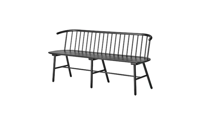 Njrd Vior Bench With Backrest Black Lacquered Oak
