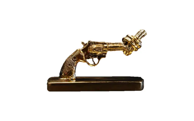 Non Violence Knotted Gun Mini 7 Cm Bronze