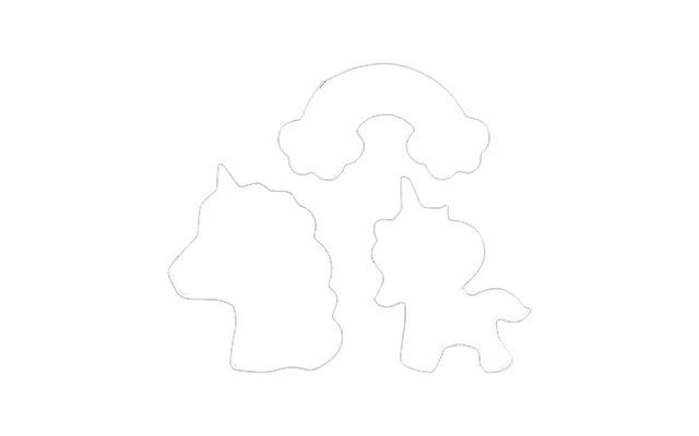 Nordwik Nordwik Gingerbread Cutter Unicorn 3 Piece Set Stainless Steel