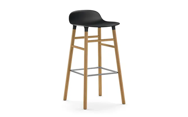 Normann Copenhagen Form Barstool Oak Legs 75 Cm Black
