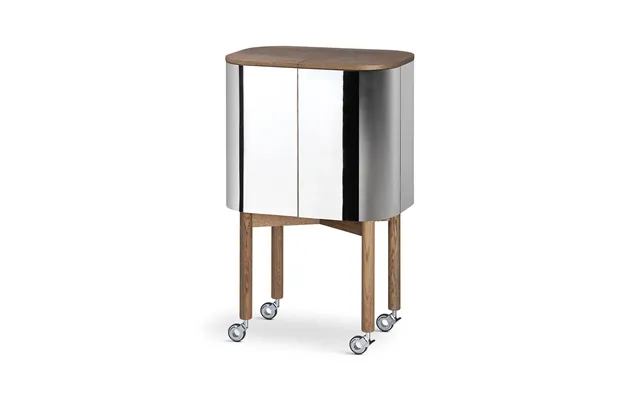 Northern Loud Bar Cabinet On Wheels Smoked Oak