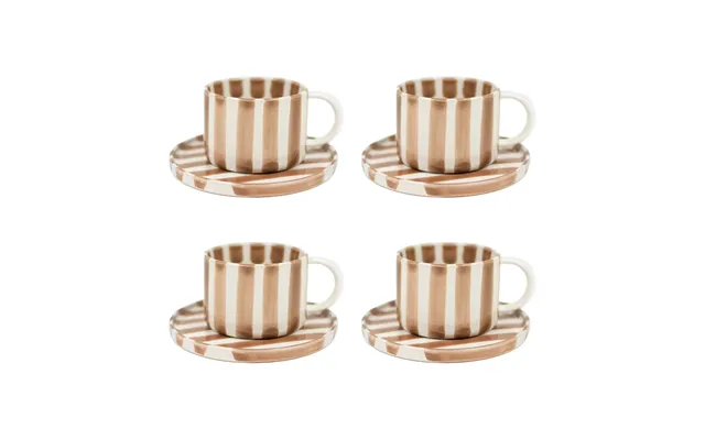 Olsson & Jensen Monica Cup With Saucer 4-pack - Beige
