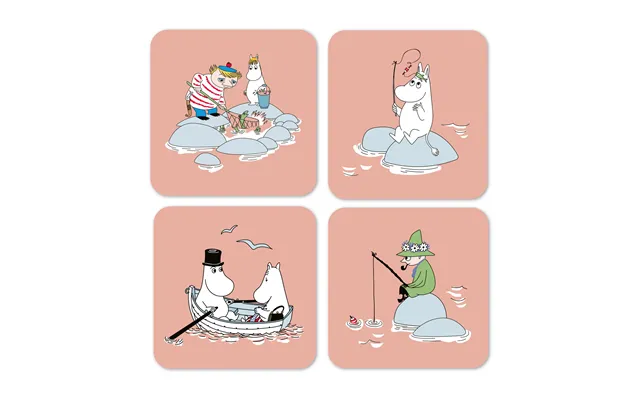 Opto Design Fiske Moomin Summer 2022 Coaster 4-pack Pink