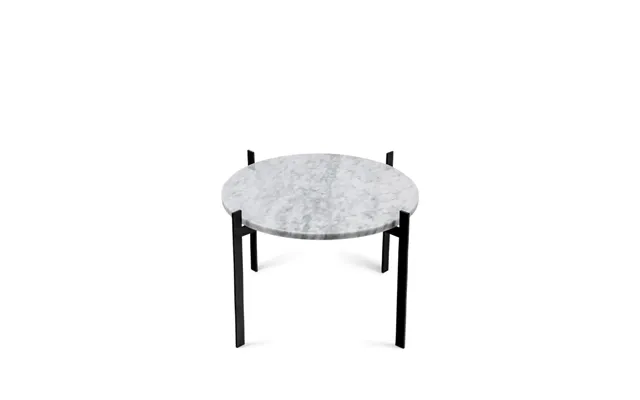 Ox Denmarq Single Deck Tray Table Marble White. Black Stand