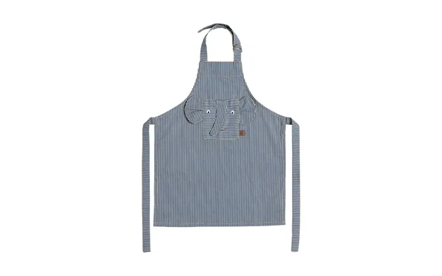 Oyoy Striped Denim Elephant Apron Blue