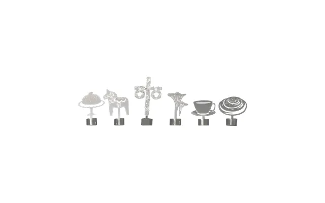 Pluto Design Like A Swede Glass Markers 6 Pieces Silver-metal
