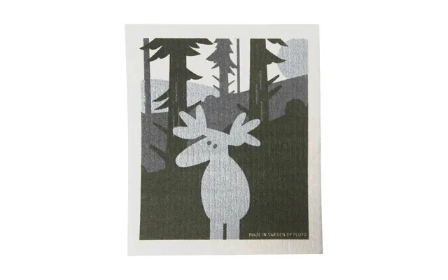 Pluto Design Moose Dishcloth 17.2x20 Cm Green-silver-white