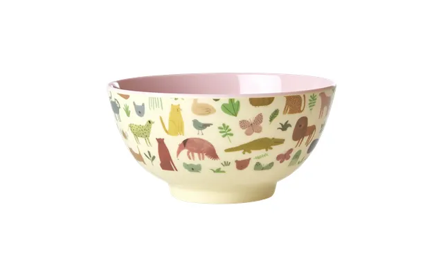 Rice Rice Melamine Bowl Medium Sweet Jungle Print-soft Pink