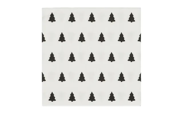Scandi Essentials Linen Trees Serviette 33x33 Cm 20-pack Black-white