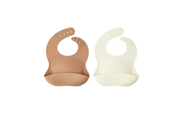 Scandi Living Silly Bib Silicone 2-pack Vanilla-hazelnut
